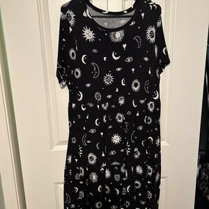 Torrid Black Dress with White Celestial Print